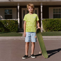 Kid's Green Slim Fit Printed T-Shirts