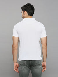 Men's White Solid Slim Fit T-Shirts