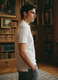 Cotton Rich Pique 210 Gsm-White Polo