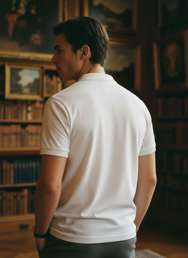 Cotton Rich Pique 210 Gsm-White Polo