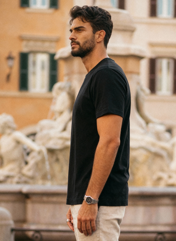 Cotton 210 Gsm-Black T-shirt