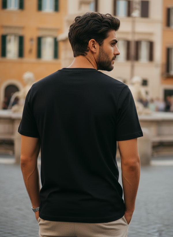 Cotton 210 Gsm-Black T-shirt