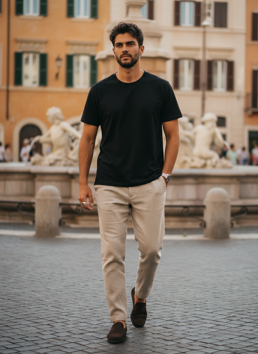 Cotton 210 Gsm-Black T-shirt