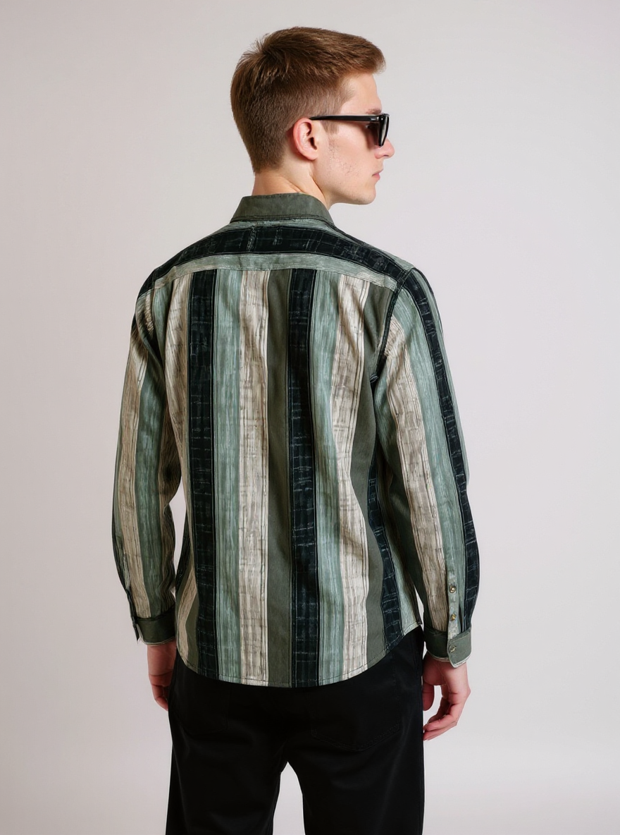Full Sleeve Stripe Sage Green
