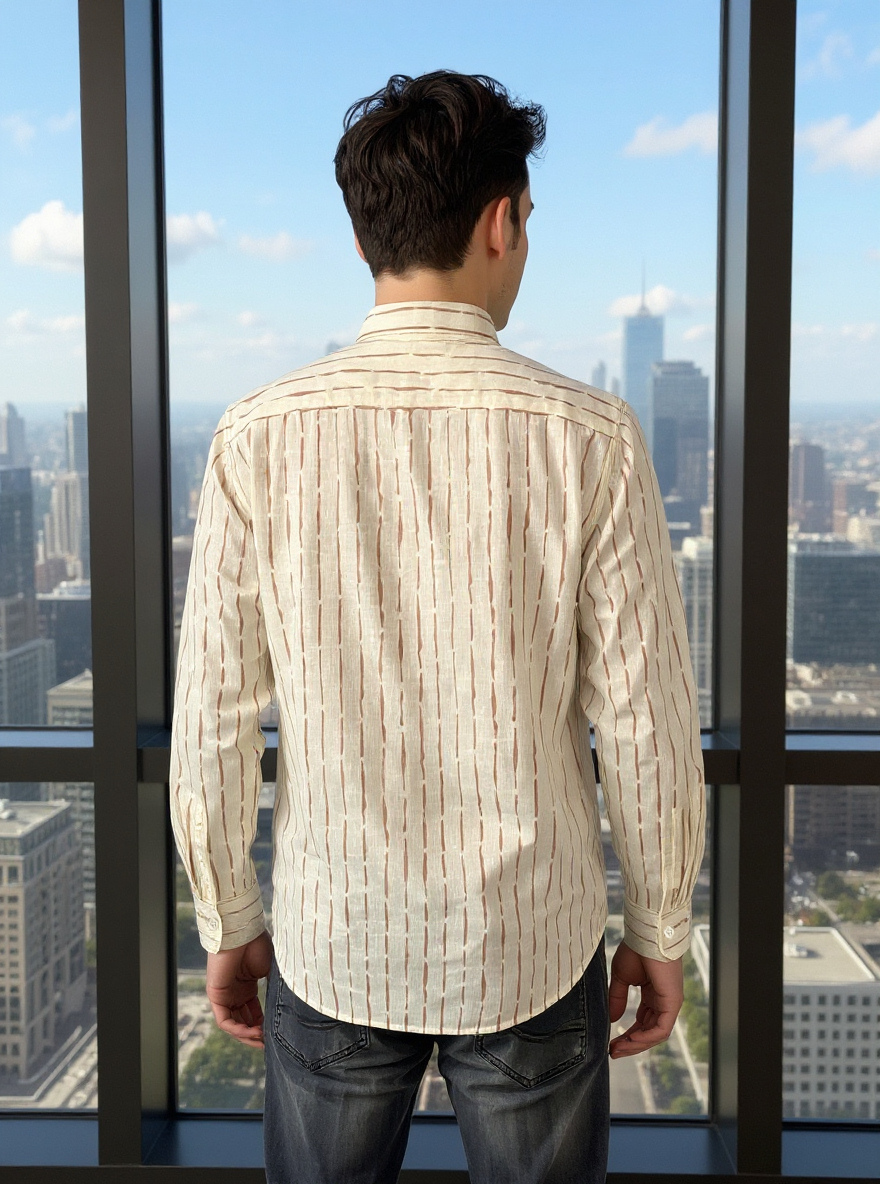 Full Sleeve Print Beige