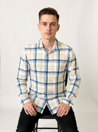 Full Sleeve Check Cream