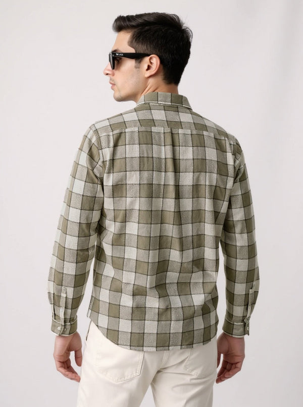 Full Sleeve Check Sage Grey