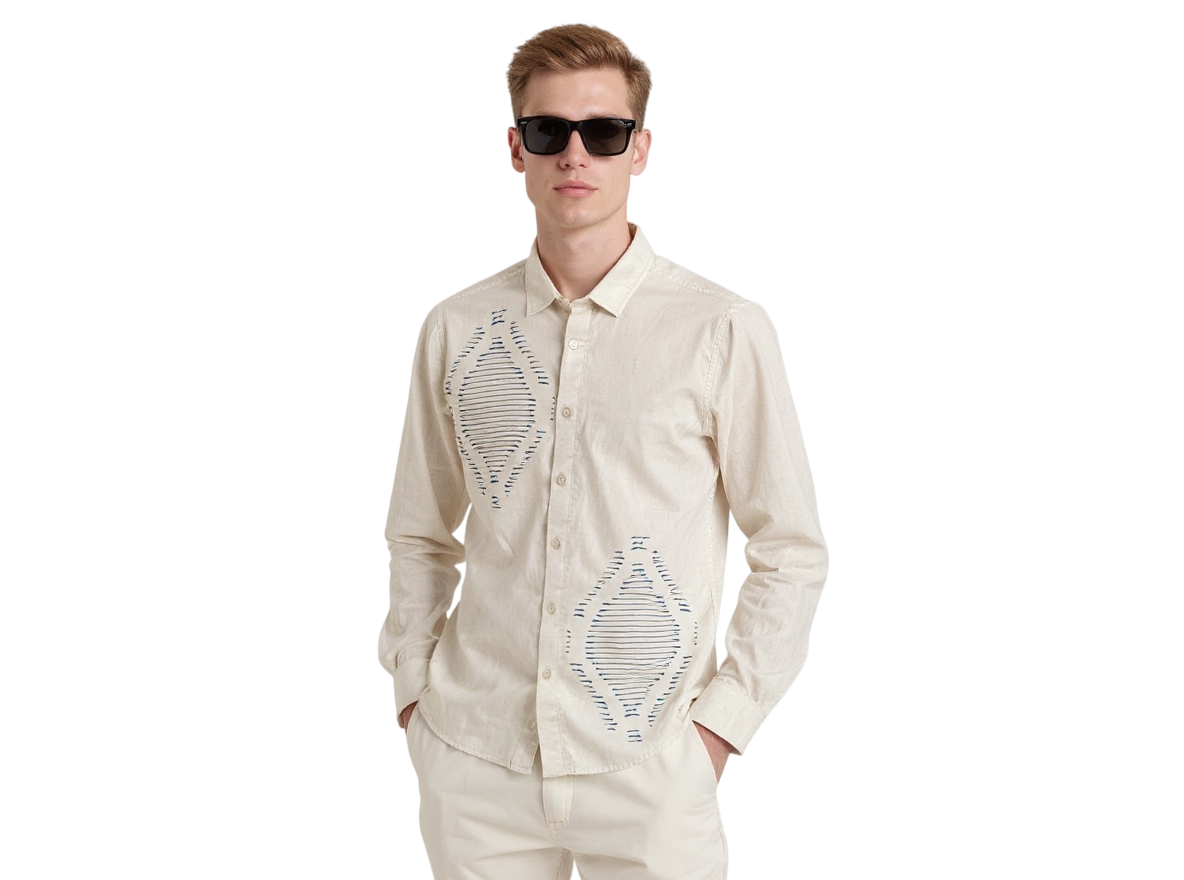 Full Sleeve Print Natural
