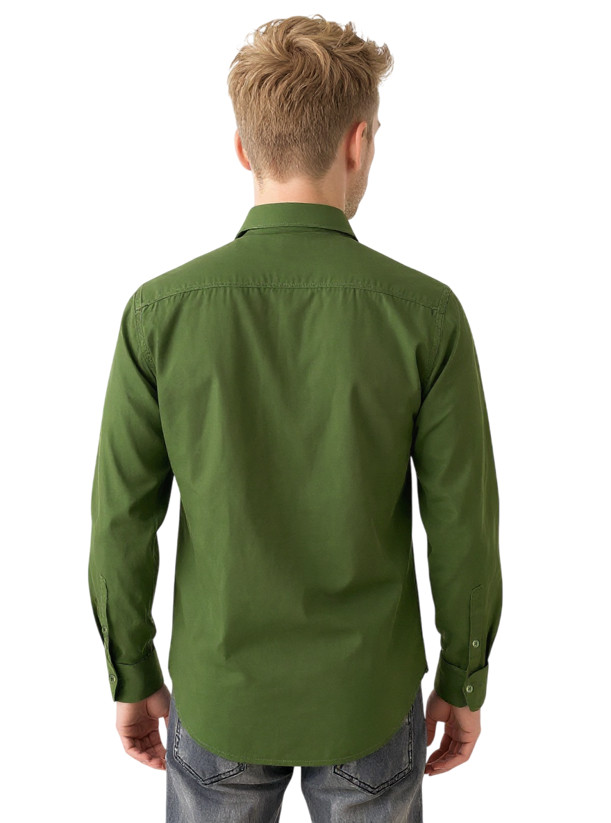 COTTON SOLIDS - DARK GREEN SHIRT