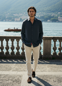 COTTON STRETCH SHIRT - NAVY