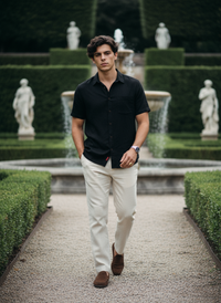 HALF SLEEVE COTTON SLUB SHIRT