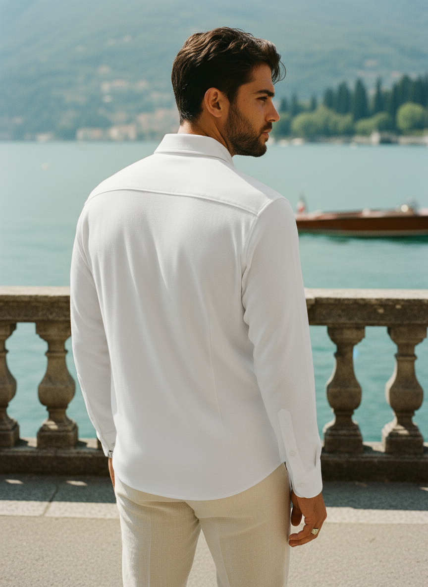 KNIT SHIRT -WHITE
