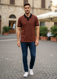 Two Toned 210 Gsm-Brown Polo