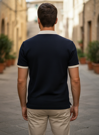Rib Knit 250 Gsm-Navy Polo