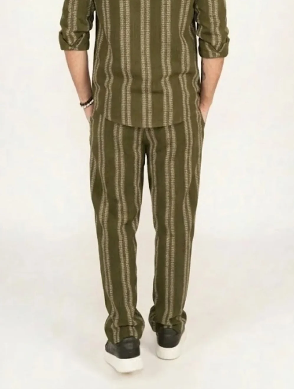 Lawman Straight Fit Stripe Pants - Olive