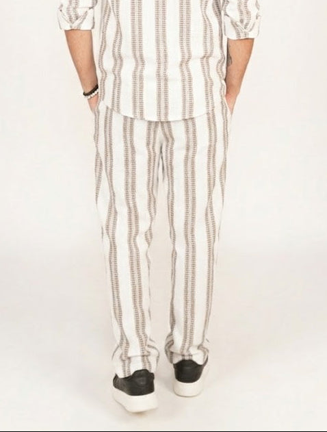 Lawman Straight Fit Stripe Pants - White
