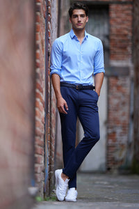 MEN'S TROUSERS SLIM FIT- NAVY