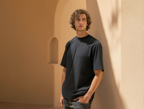 OVERSIZED FIT SOLID T-SHIRT-BLACK