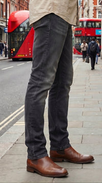 DENIM ANKLE FIT- MID BLACK