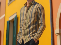 SLIM FIT MULTI COLOURED STRIPED SHIRT