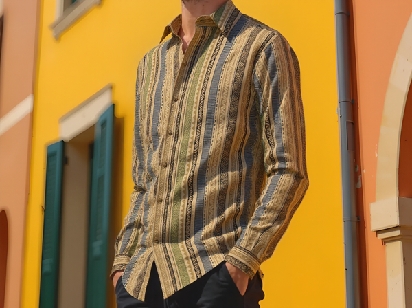 SLIM FIT MULTI COLOURED STRIPED SHIRT