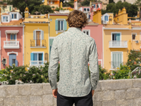 Slim Fit Tropical Shirt Natural Green Shirt