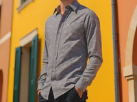SLIM FIT PRINTED SHIRT NATURAL SHIRT
