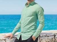 SLIM FIT SOLID AQUA SHIRT