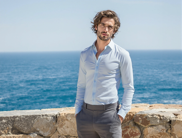 SLIM FIT SOLID SKY BLUE SHIRT