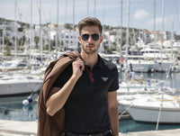 MEN'S  RELAXED FIT POLO T-SHIRT-BLACK