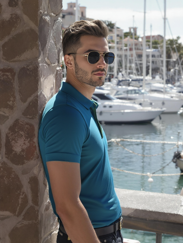 MEN'S  RELAXED FIT POLO T-SHIRT-BLACK