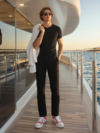 MEN'S TROUSERS SLIM FIT- BLACK