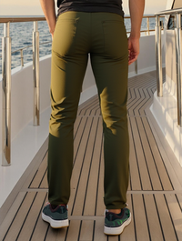 MEN'S TRAVEL PANTS SLIM FIT- OLIVE