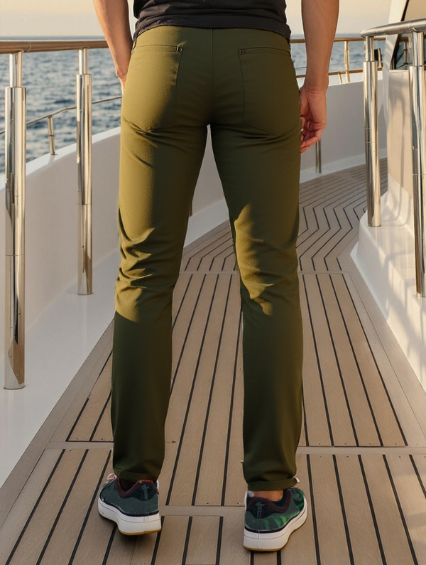 MEN'S TRAVEL PANTS SLIM FIT- OLIVE