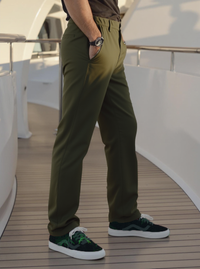 MEN'S TRAVEL PANTS SLIM FIT- OLIVE