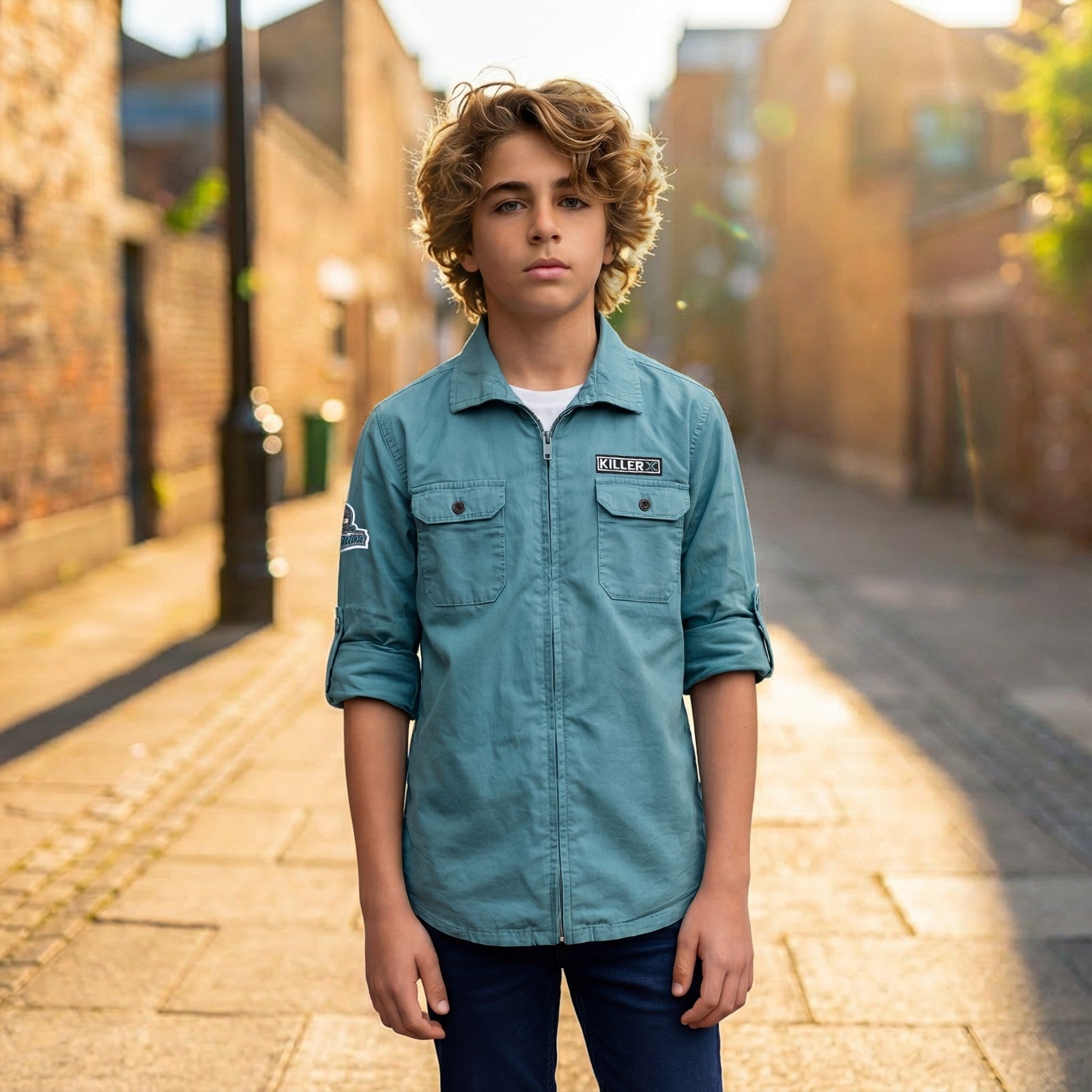 Kid's Green Regular Fit Shirts