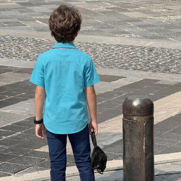 Kid's Aqua Regular Fit Shirts