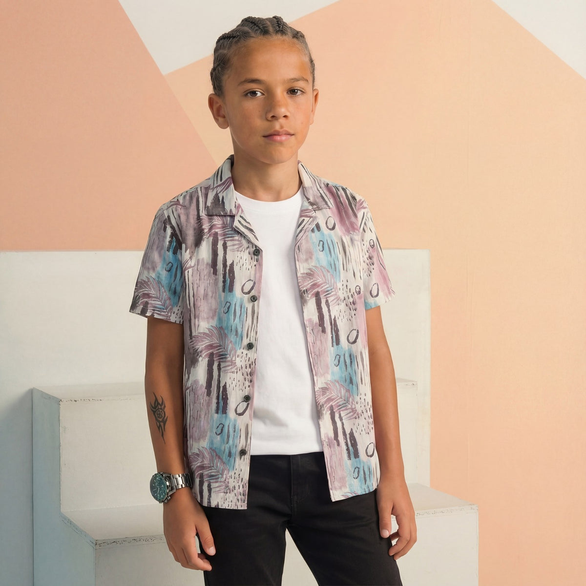Kid's White Regular Fit Shirts