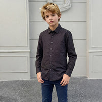 Kid's Black Regular Fit Shirts