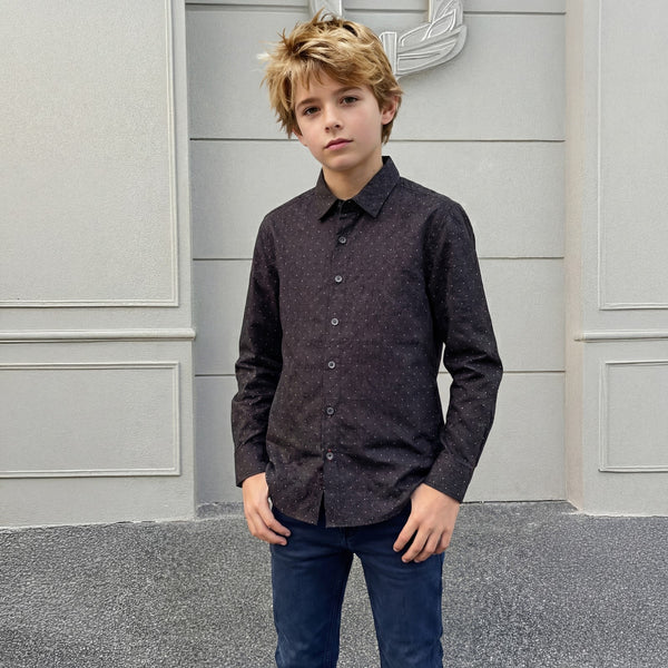 Kid's Black Regular Fit Shirts