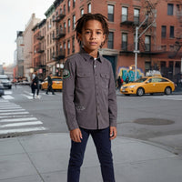 Kid's Dark Grey Regular Fit Shirts