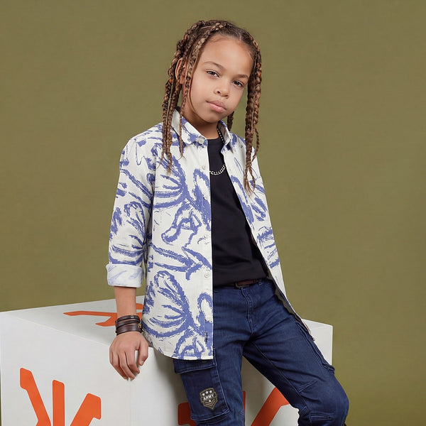 Kid's White Regular Fit Shirts