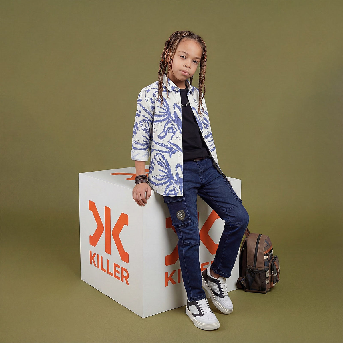 Kid's White Regular Fit Shirts