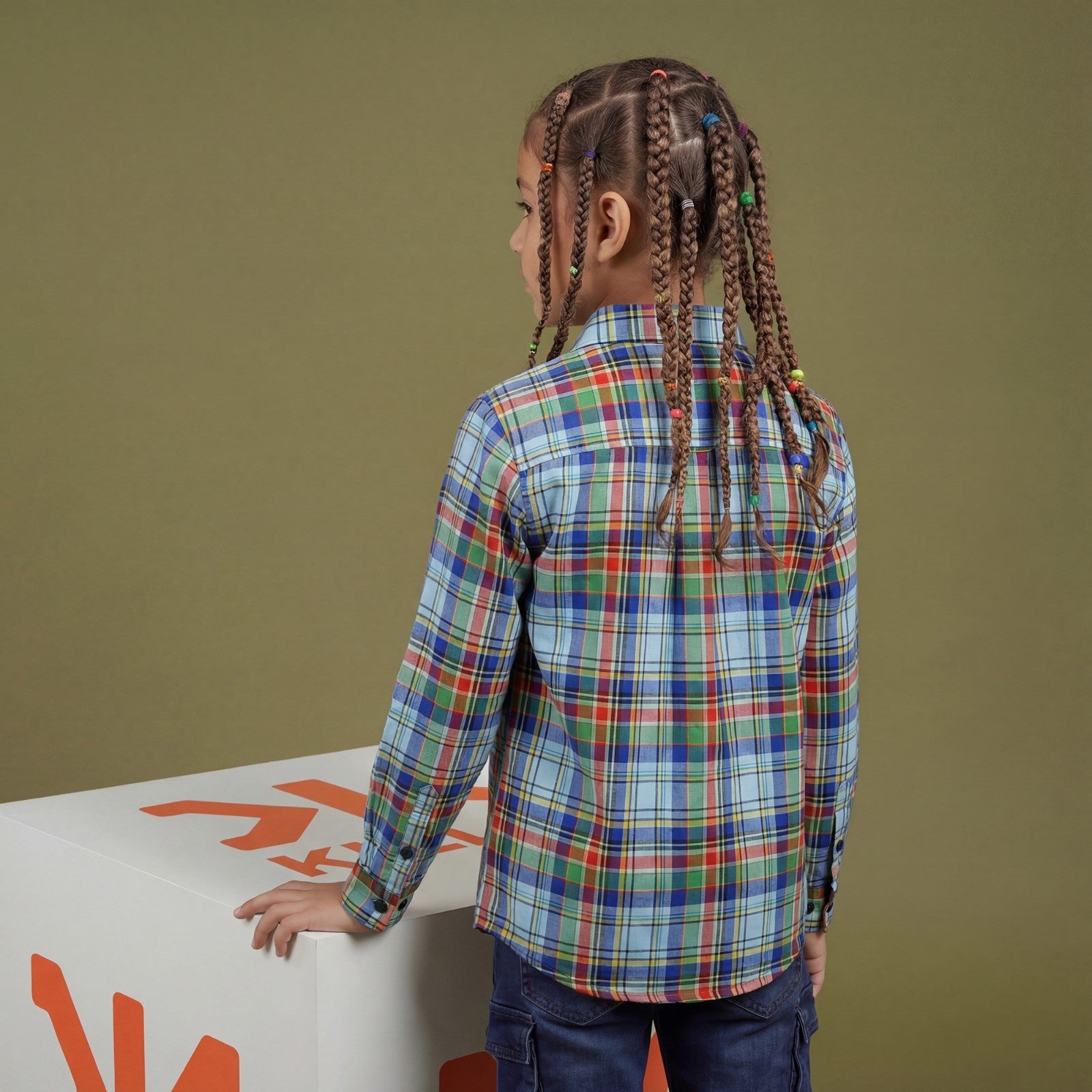 Kid's Blue Regular Fit Shirts