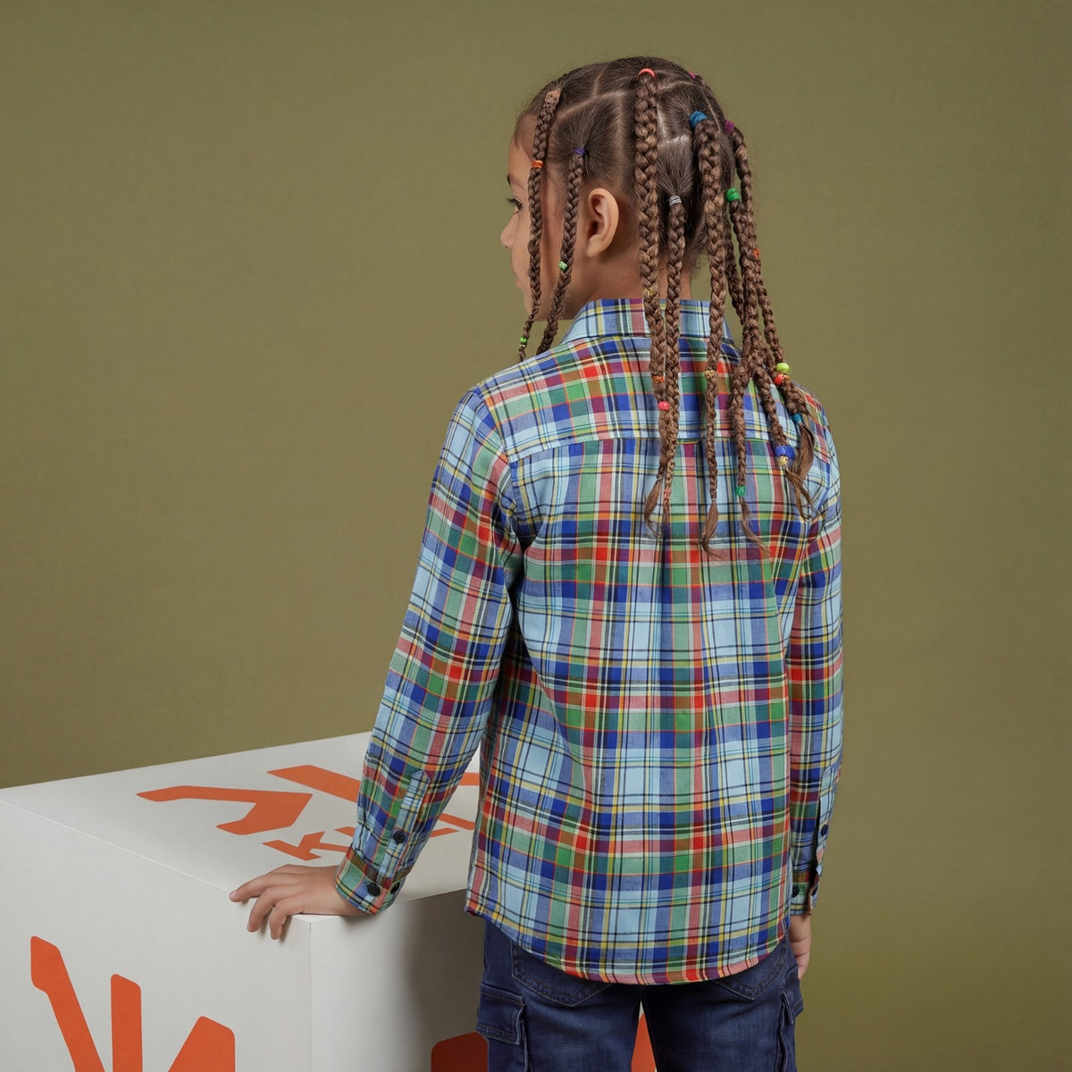 Kid's Blue Regular Fit Shirts