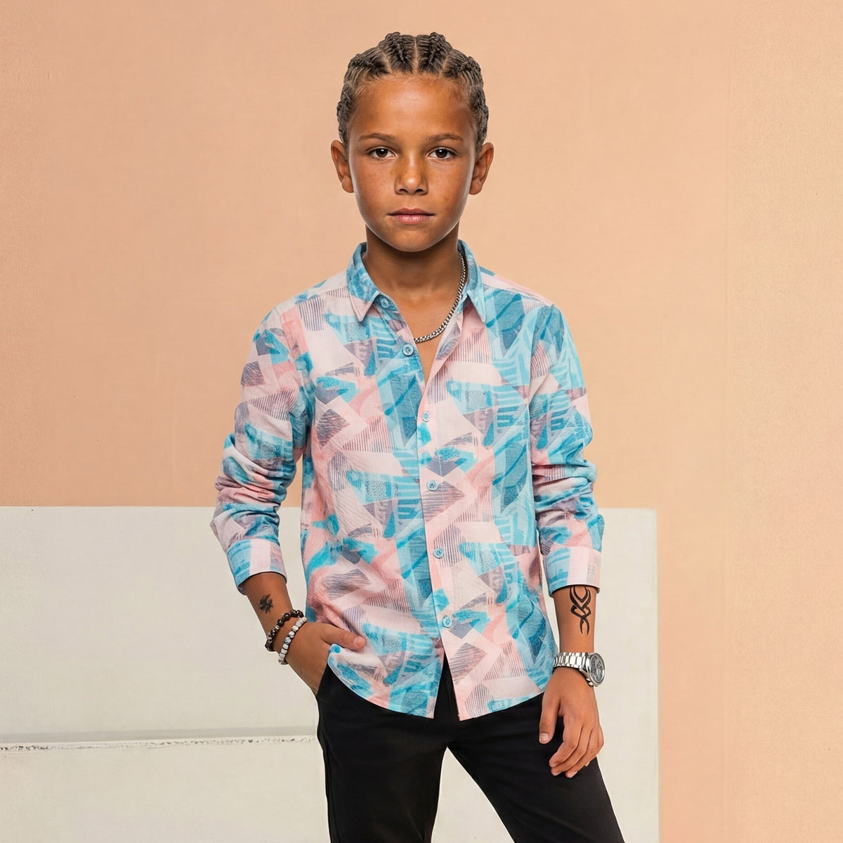 Kid's Multicolor Regular Fit Shirts