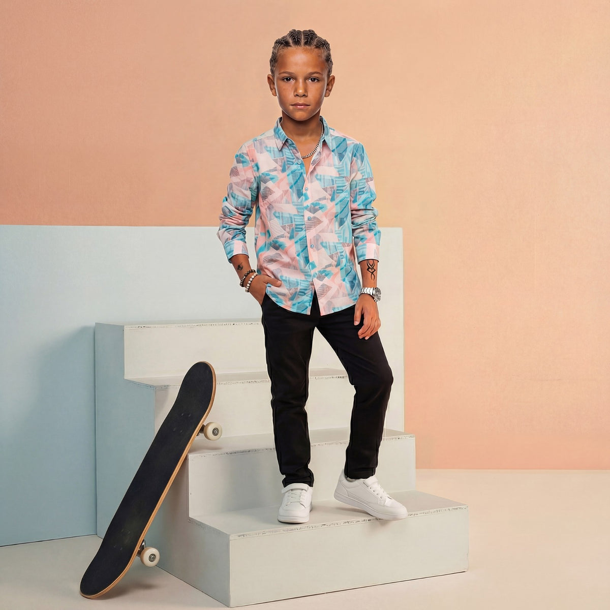 Kid's Multicolor Regular Fit Shirts