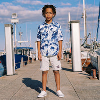 Kid's Ecru Melange Solid Shorts