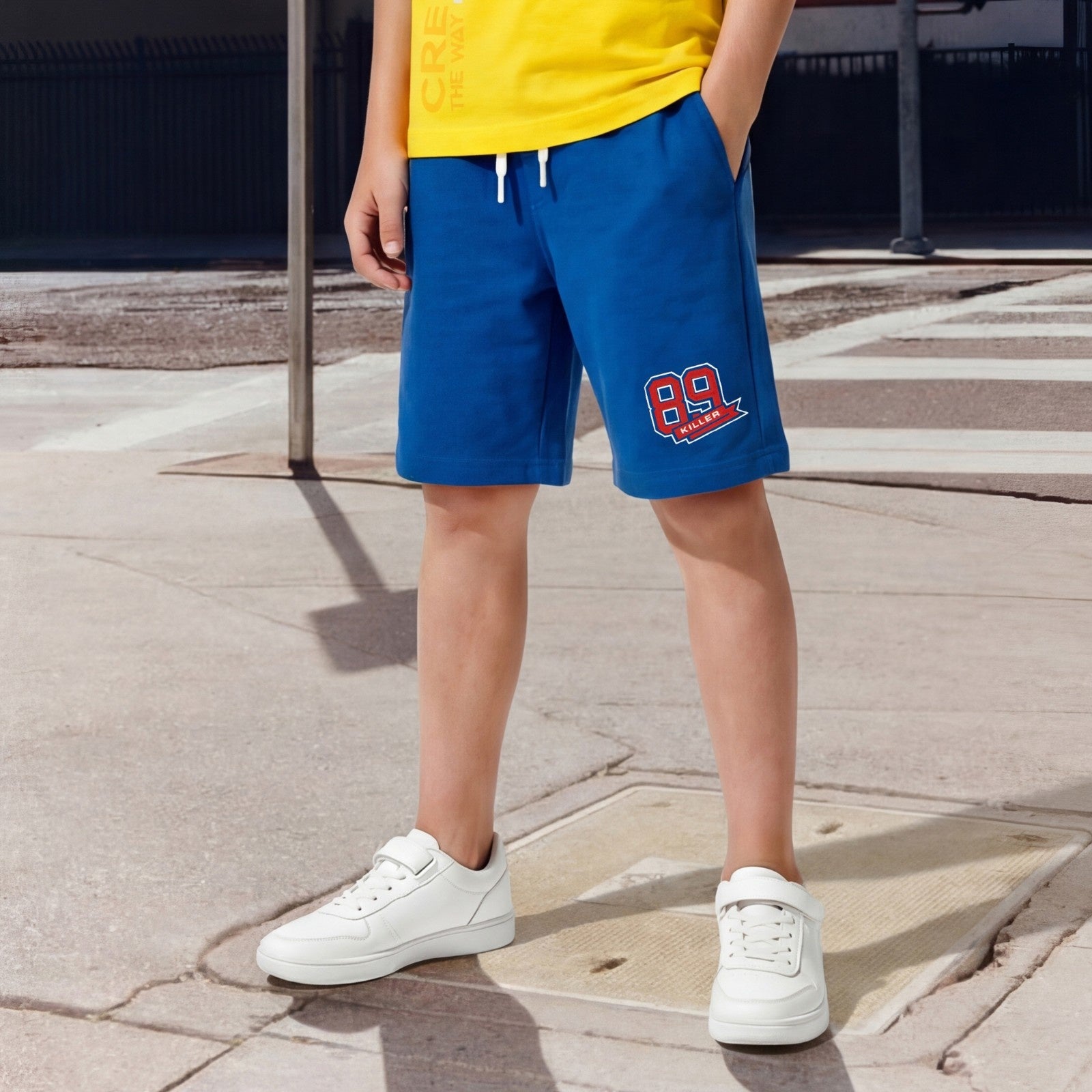 Kid's Royal Blue Solid Shorts