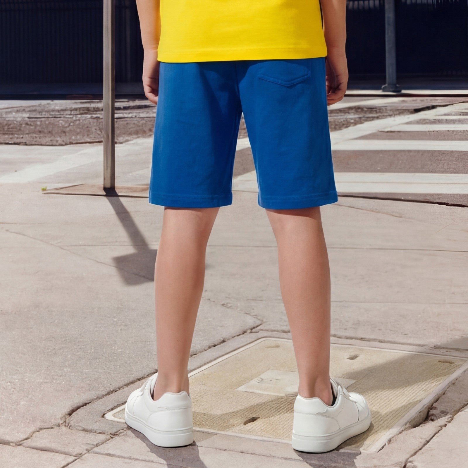 Kid's Royal Blue Solid Shorts